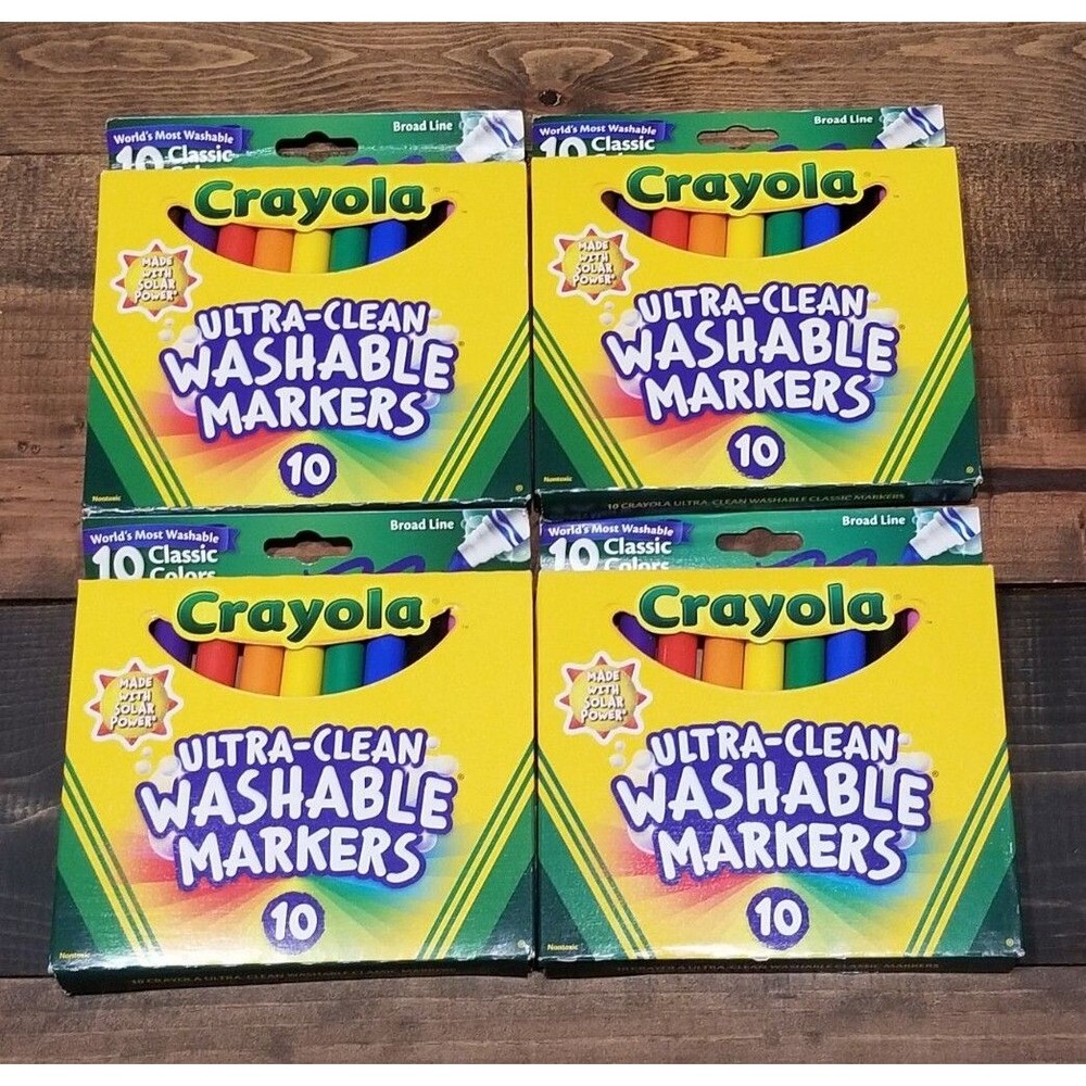 Crayola Ultra Clean Washable Classic Broad Line Color Markers Lot Of 4